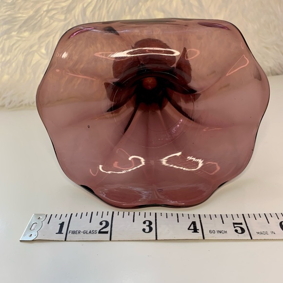 VINTAGE : Amethyst Purple Large Ruffle Vase - Picture 6 of 9